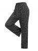 Plus Size Square Neck Knitted Cropped T-shirt and Pants Pajamas Set -  