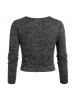Plus Size Square Neck Knitted Cropped T-shirt and Pants Pajamas Set -  
