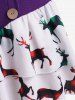 Plus Size Christmas Elk Print Layered Flounce T Shirt -  