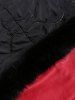Plus Size Faux Fur Panel Elastic Waisted Hooded Quilted Jacket -  
