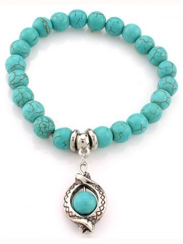 Bracelet en Perles Turquoises Style Bohémien