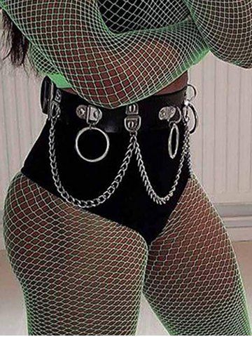 Gothic Punk Leather O Ring Waist Chain