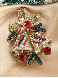 Broche de Noël Cloche et Feuille avec Strass - Multi 