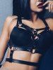 Gothic Punk PU Leather Harness O Ring Body Chain -  