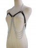 Gothic PU Leather Multilayer Bra Chain -  