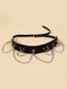 Gothic Punk Leather O Ring Waist Chain -  