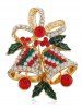 Broche de Noël Cloche et Feuille avec Strass - Multi 