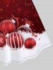Robe de Noël Ajustée et Evasée à Imprimé Boule et Nœud Papillon de Grande Taille - Rouge 1X | US 14-16