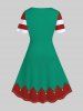 Robe Costume de Noël à Imprimé 3D Elf en Ligne A de Grande Taille - Vert 5x | US 30-32