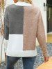 Contrast Colorblock Mock Neck Drop Shoulder Pullover Long Sleeve Sweater -  
