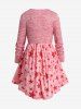 Plus Size Stars Print Cinched Peplum Tunic T Shirt -  