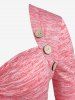Plus Size Stars Print Cinched Peplum Tunic T Shirt -  
