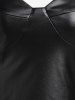 Mini Robe Corset à Bretelle à Lacets en Cuir PU - Noir S