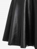 Mini Robe Corset à Bretelle à Lacets en Cuir PU - Noir S