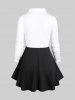 Plus Size Zipper Fly Monochrome Long Sleeves Shirt -  