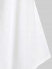 Chemise Bicolore Panneau en Dentelle de Grande Taille à Manches Longues - Blanc M | US 10