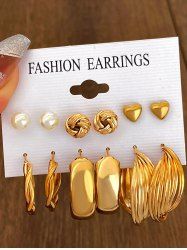 6 Pièces Boucles D'Oreilles Au Crochet Cœur - d'or 