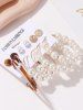 6Pcs Faux Pearl Hoop Earrings -  