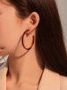 6Pcs Faux Pearl Hoop Earrings -  