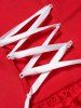 Christmas Faux Fur Panel Lace Up Two Tone Color Lace High Waisted A Line Mini Dress -  