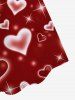 Plus Size Valentine Day Glitter Heart Print Sleeveless A Line Dress -  