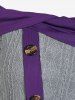 T-shirt Asymétrique Tordu en Deux Couleurs Grande Taille à Col Oblique à Volants - Gris L | US 12