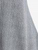 T-shirt Asymétrique Tordu en Deux Couleurs Grande Taille à Col Oblique à Volants - Gris 1X | US 14-16