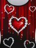 Plus Size Valentines Heart Light Beam Print Sweatshirt -  