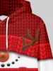 Mens Christmas 3D Elk Printed Front Pocket Pullover Hoodie -  