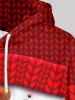 Sweat à Capuche Pull-over à Imprimé 3D Wapiti de Noël de Grande Taille avec Poche en Avant - Rouge XL