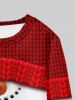 Sweat-shirt à Imprimé Renne de Noël 3D pour Enfants - Rouge 100