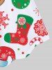 Robe de Noël Ligne A Vintage à Imprimé Bonnet de Noël Flocon de Neige Décoration de Grande Taille - Rouge 5x | US 30-32