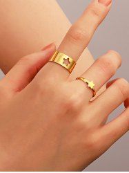 2 Pièces Ensemble de Bagues Réglables Ouvrables Assorties pour Couples - d'or 