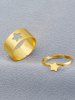 2 Pièces Ensemble de Bagues Réglables Ouvrables Assorties pour Couples - d'or 
