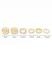 6 Pièces Bague Ouverte Géométrique Ronde Croisée Figure Jointive - d'or 