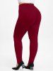 Plus Size Solid Skinny Stirrup Leggings -  