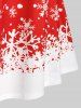 Robe de Noël Ligne A Flocon de Neige Panneau en Velours Grande Taille - Rouge L
