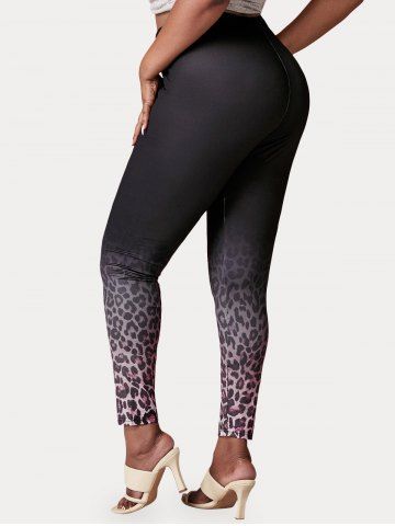 Plus Size & Curve Leopard Print Skinny Leggings
