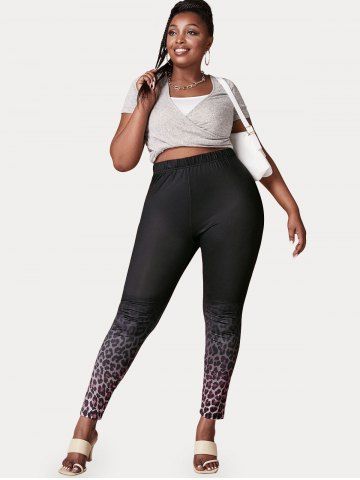 Plus Size & Curve Leopard Print Skinny Leggings