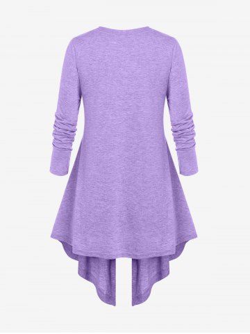 Plus Size Floral Print Faux Twinset Irregular Tee