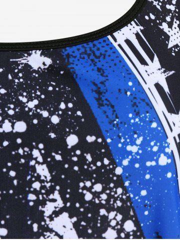 Plus Size American Flag Print Boyshorts Tankini Swimsuit