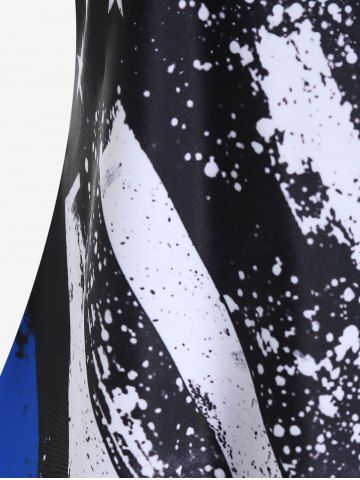 Plus Size American Flag Print Boyshorts Tankini Swimsuit