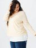 Plus Size Ribbed Tee and Cinched Crisscross Tank Top Set -  