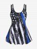 Plus Size American Flag Print Boyshorts Tankini Swimsuit -  