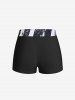 Plus Size American Flag Print Boyshorts Tankini Swimsuit -  
