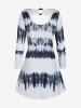 Plus Size Tie Dye Back O Ring T-shirt -  