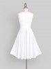 Plus Size Basic Solid Color Knee Length Flare Dress -  