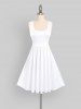 Plus Size Basic Solid Color Knee Length Flare Dress -  