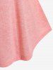 T-shirt Découpé Boutonné de Grande Taille à Manches Longues - Rose clair 2X | US 18-20