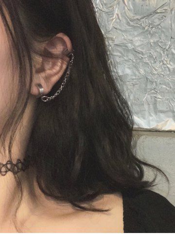 Punk Chain Cuff Earring - SILVER